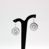 Silver flower hook earrings
