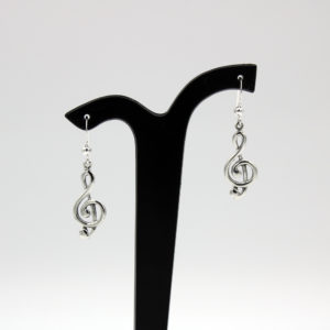 Earrings musical notes in silver