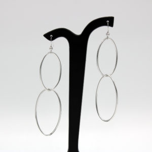 Boucles d'oreilles ovales en argent