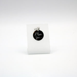 Silver message pendant, engraved "I love you"
