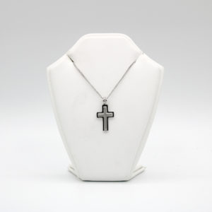Silver pendant cross and cross outline