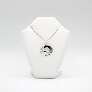 Silver heart message pendant "Love at first sight"