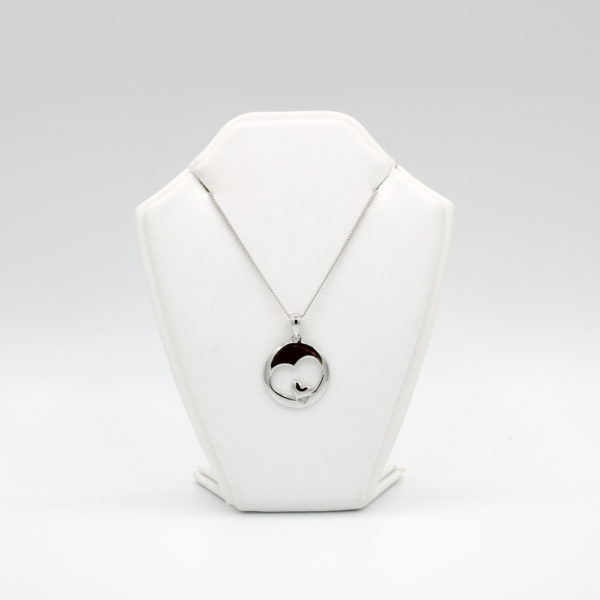 Silver curved hearts pendant